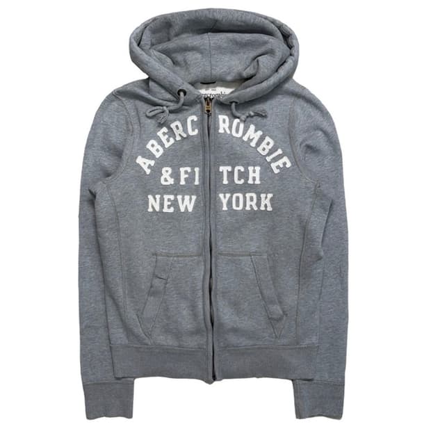 ABERCROMBIE & FITCH 빈티지 로고 후드 집업 L