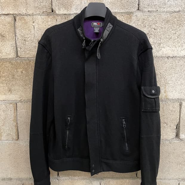 RLX 랄프로렌 니트 라이더 자켓