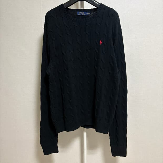 폴로 랄프로렌 케이블 니트 / 블랙, L