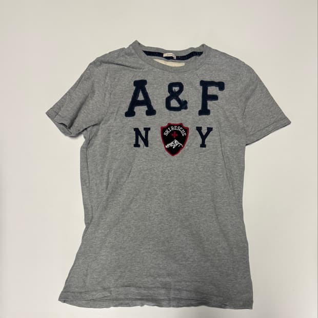 공용!! 아베크롬비 아치 로고 반팔 티셔츠 M 그레이