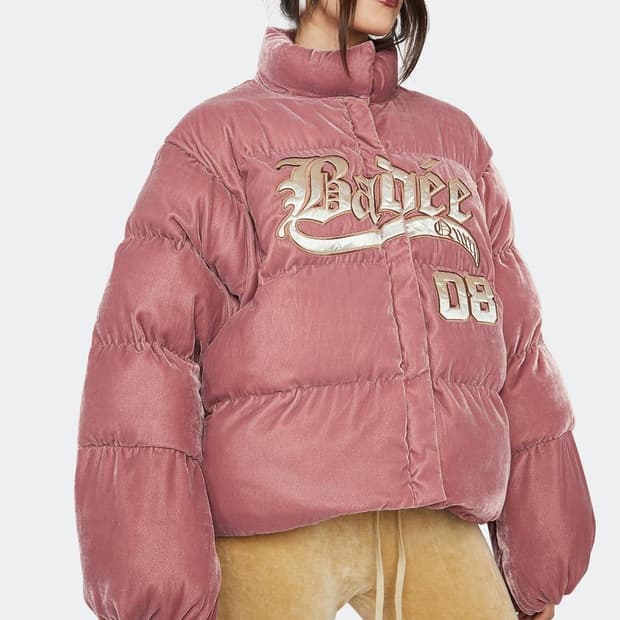 배디 벨루어 패딩 핑크