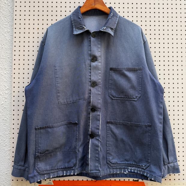 DISTRESSED REPAIR DENIM 데님 프렌치워크자켓