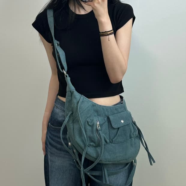 Vintage 빈티지 데님 카고 가방 크로스백