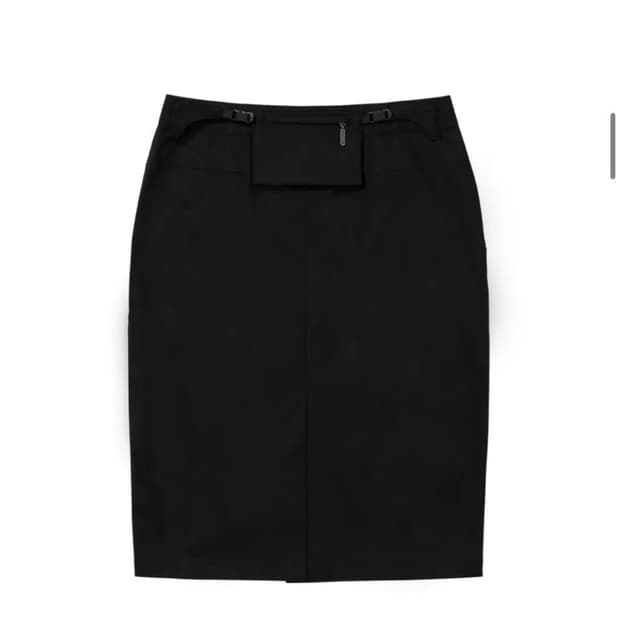 웰빙익스프레스 Back Pocket Midi Skirt Black m