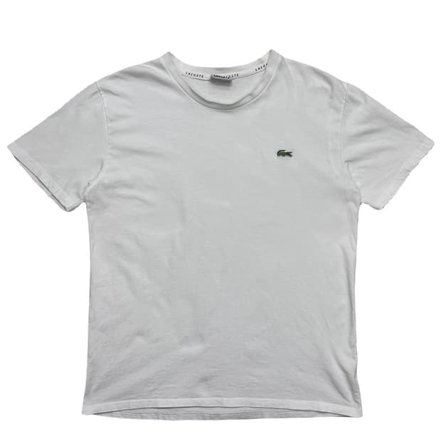LACOSTE 로고 반팔티 화이트 4