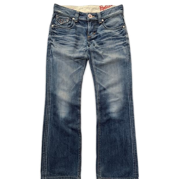 빈티지 EDWIN 로우라이즈 워싱 데님 팬츠