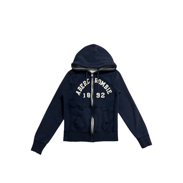 아베크롬비 앤 피치 로고 그래픽 네이비 후드 집업