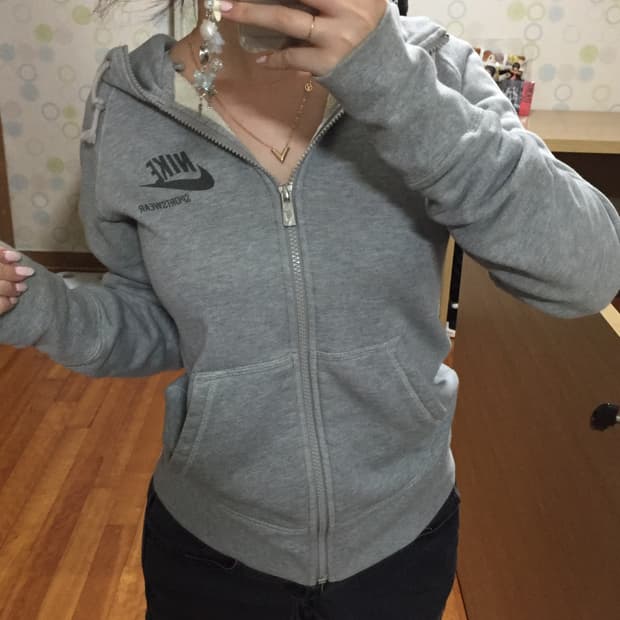 나이키 슬림핏 그레이 후드집업