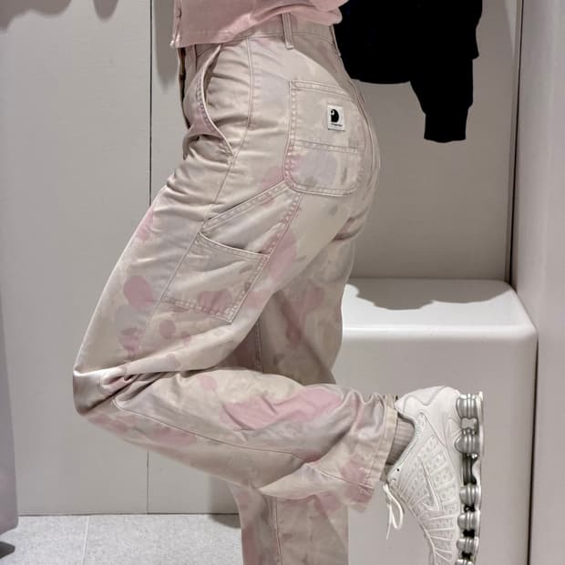 (26) 칼하트 핑크 카모 벚꽃 피어스 팬츠