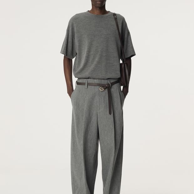 [S] 렉토 25fw 퀸시 벨티드 팬츠 멜란지 그레이