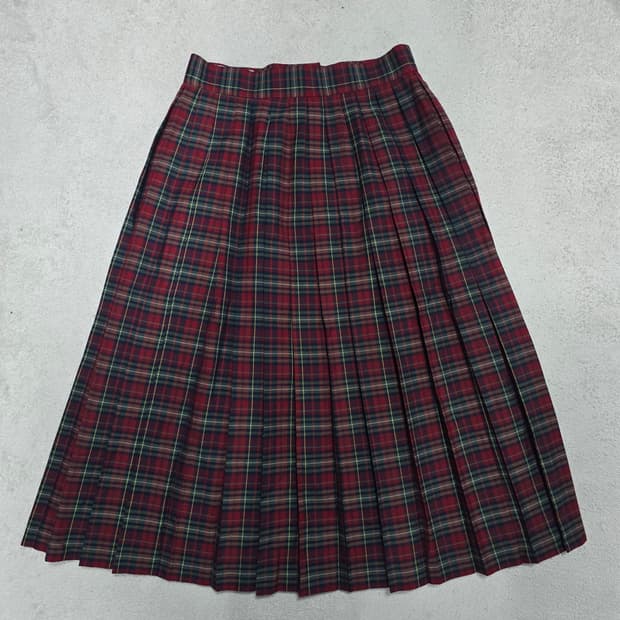 J.Press 제이프레스 체크패턴 미디 치마