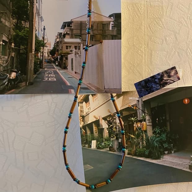 줄무늬 뱀 (necklace)•handmade!