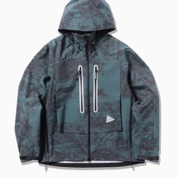 새상품 And wander 앤드원더 프린트 퍼텍스 쉴드 레인자켓 L