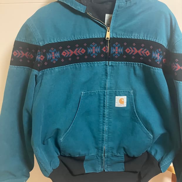 90s) 칼하트usa 액티브자켓 아쿠아 아즈텍자켓 xl