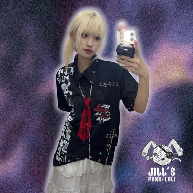 JILL’S 펑크 스컬 셔츠