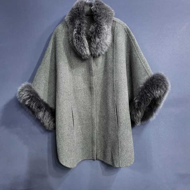 폭스 울 캐시이어 혼방 숄겸 가디건