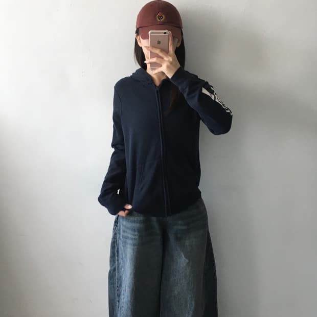 아베크롬비 백프린팅 후드집업