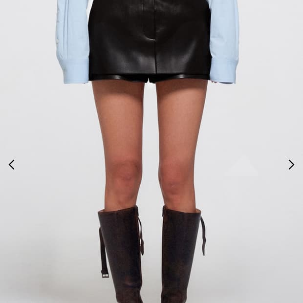 Era 레더팬츠스커트 블랙