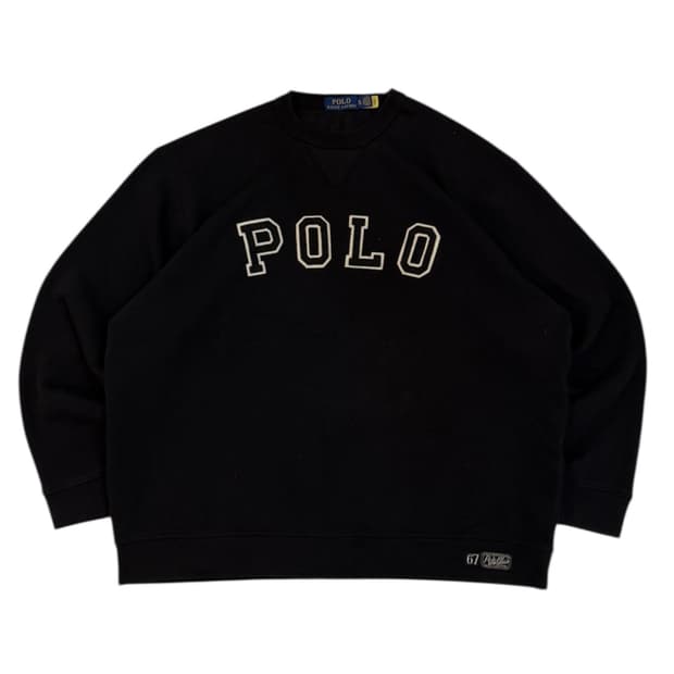 최신형) 폴로 랄프로렌 아치로고 맨투맨 블랙