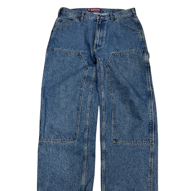 슈프림 더블 니 페인터 팬츠 워시드 인디고
