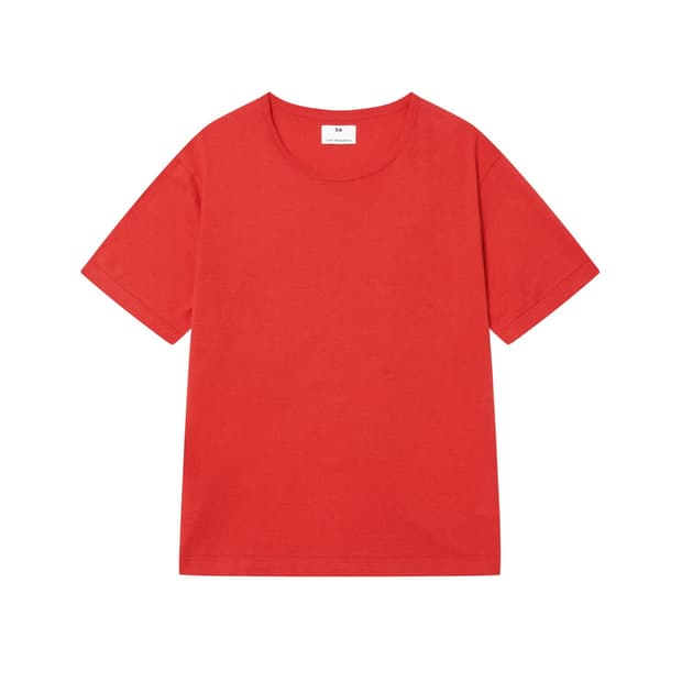 A.ta summer basic knit t-shirt red