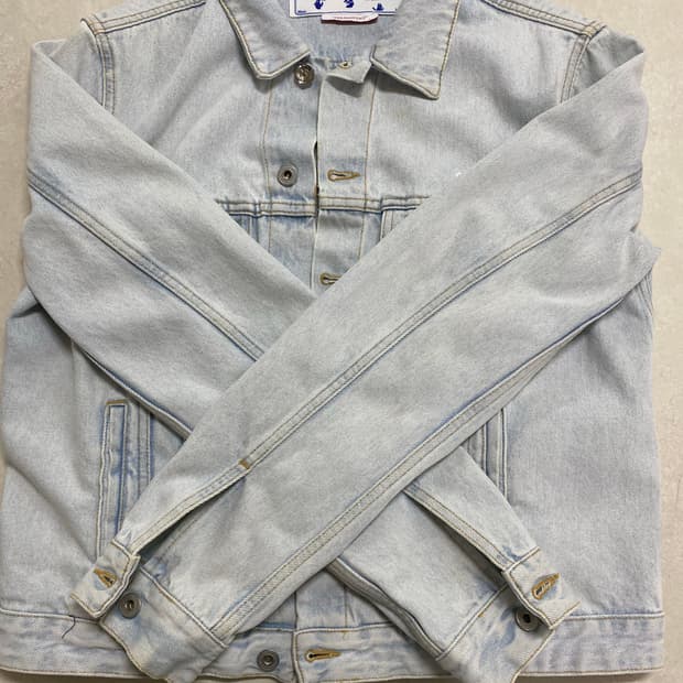 오프화이트 다이애그 레귤러 자켓 라이트 블루