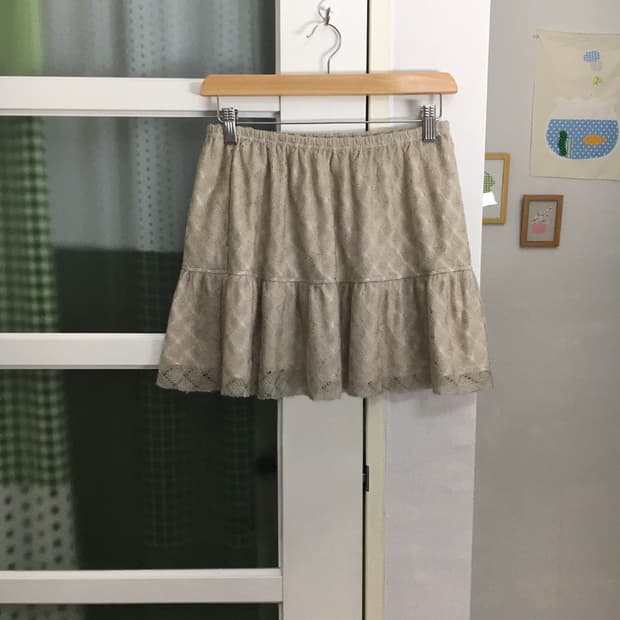 애쉬 니트 미니 스커트