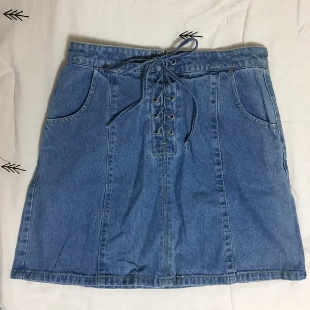 모리걸 하구미 데님 스커트
