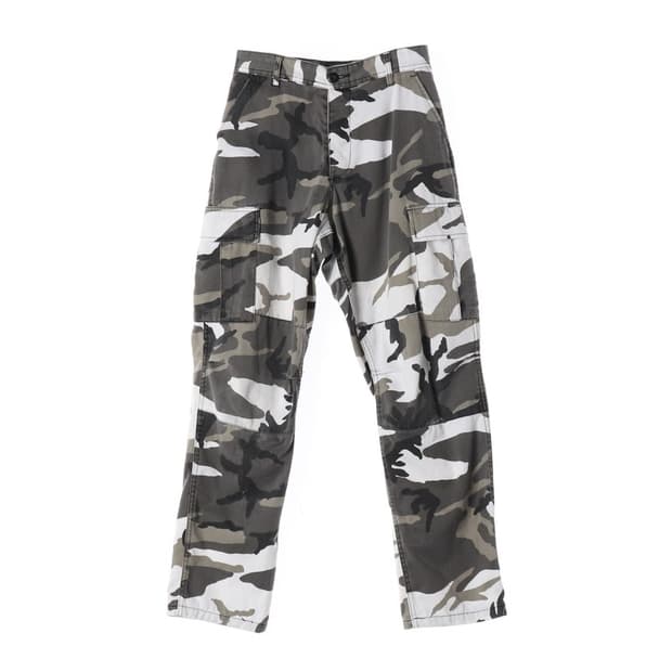 밀리터리 스노우 카모플라쥬 와이드 카고 팬츠 S
