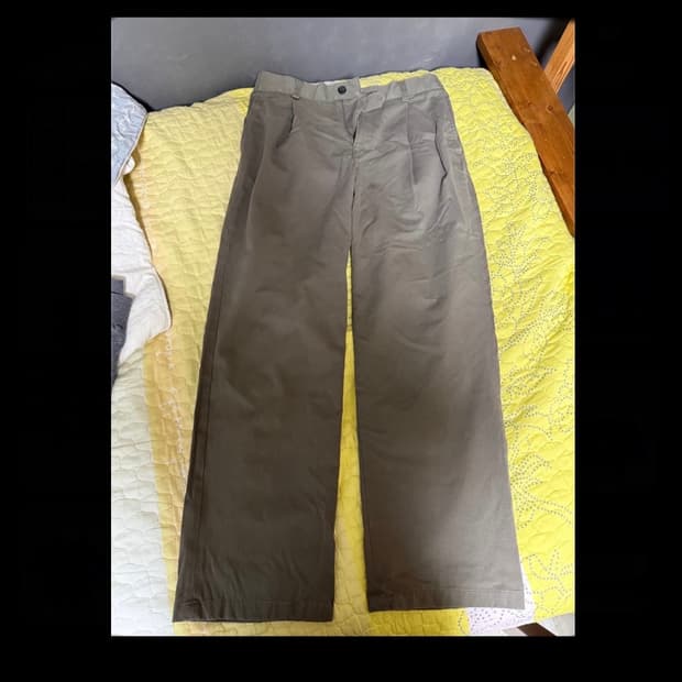 타임리스 세미와이드 팬츠 브라운