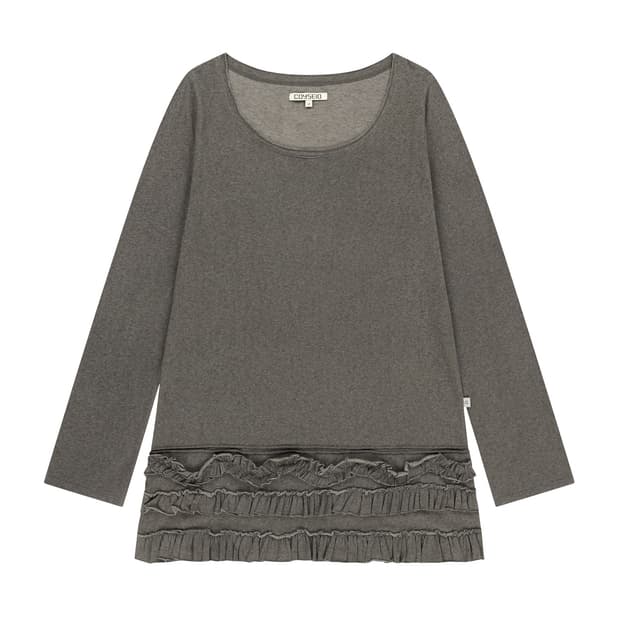 BOTTOM MULTIPLE FRILL DRESS BROWN 사이즈 2