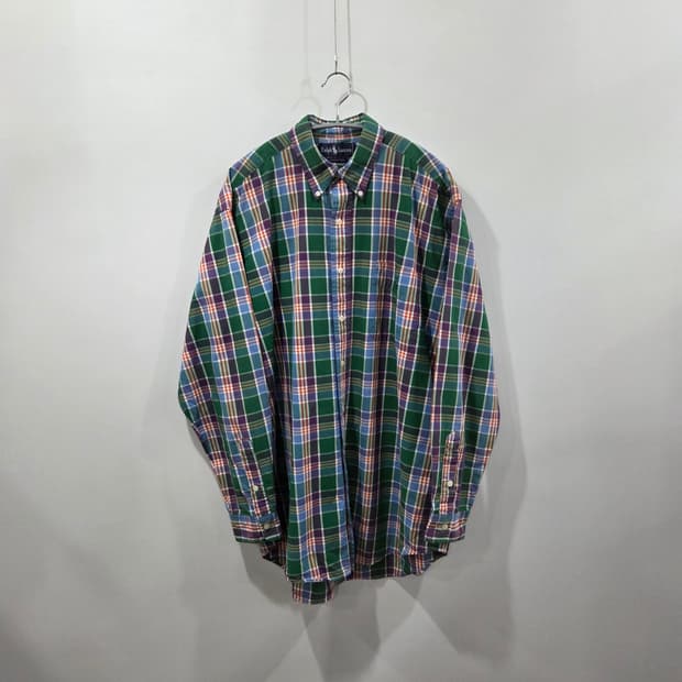 폴로랄프로렌 버튼다운 체크셔츠 M