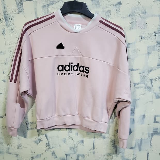 아디다스 핑크색 크롭 트랙탑 맨투맨 