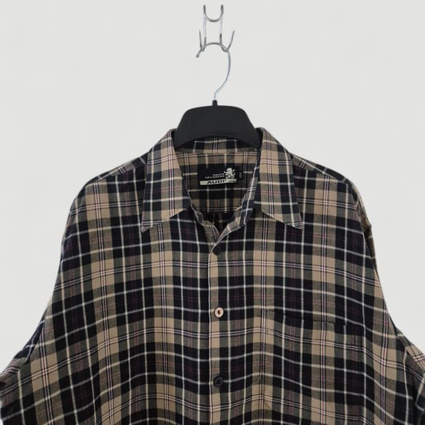 [100]AUDI아우디 빈티지 긴팔체크셔츠 Men