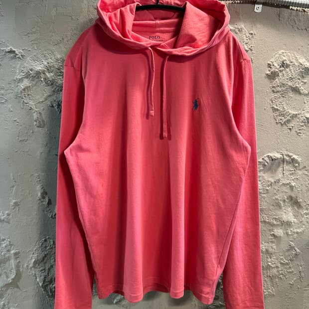 S 폴로랄프로렌 POLO 포니 자수 후드 티셔츠 코랄 핑크