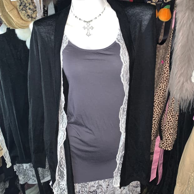 고스펑크 레이스 가디건