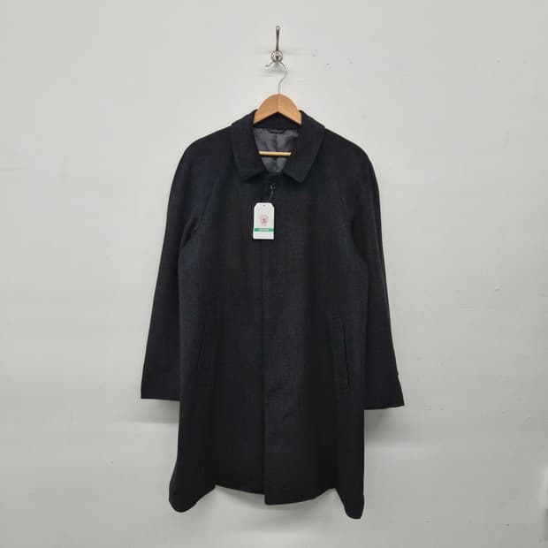 캐시미어 100% 기본 블랙 미디코트 남녀공용 L