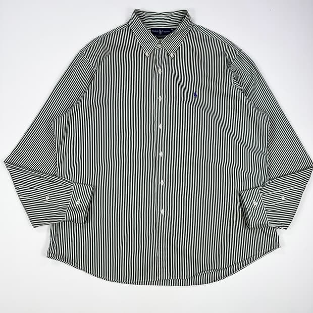 폴로 랄프로렌 커스텀핏 스트라이프 셔츠 그린 2XL