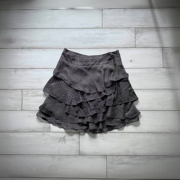 도트 레이스 패치워크 레이어드 아카이브 무채색 캉캉스커트 치마