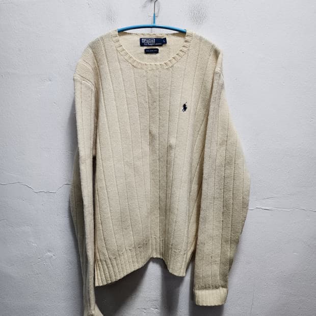 폴로 랄프로렌 램스울 WOOL 아이보리 니트 