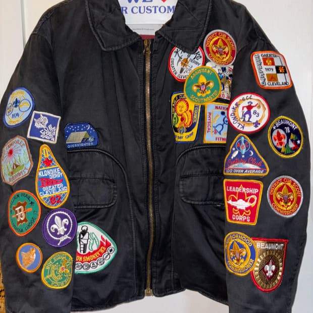 90s italy Boyscout patch bomber jacket
