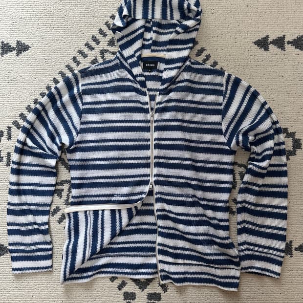 Beams Border Mesh Zip Hoodie