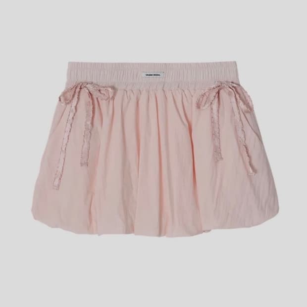 크랭크 셔링 벌룬 스커트