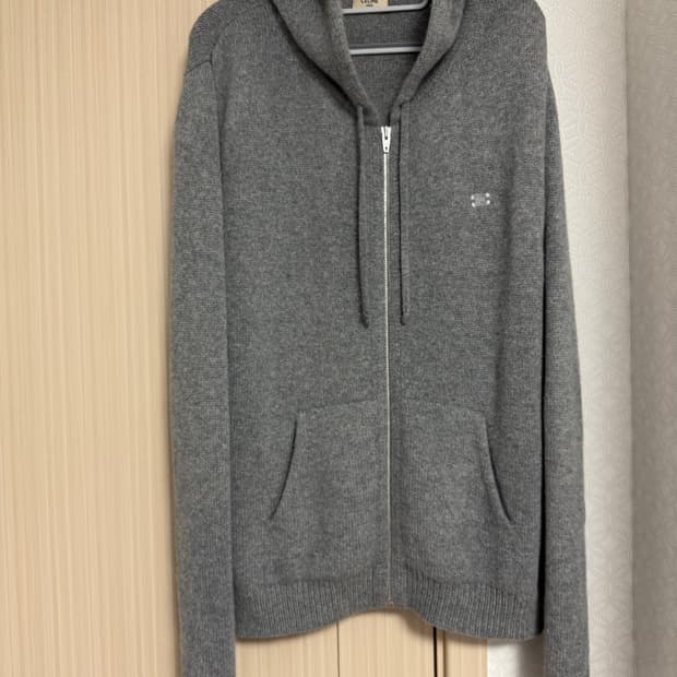 셀린느 트리옹프 자수로고 울 캐시미어 후드집업