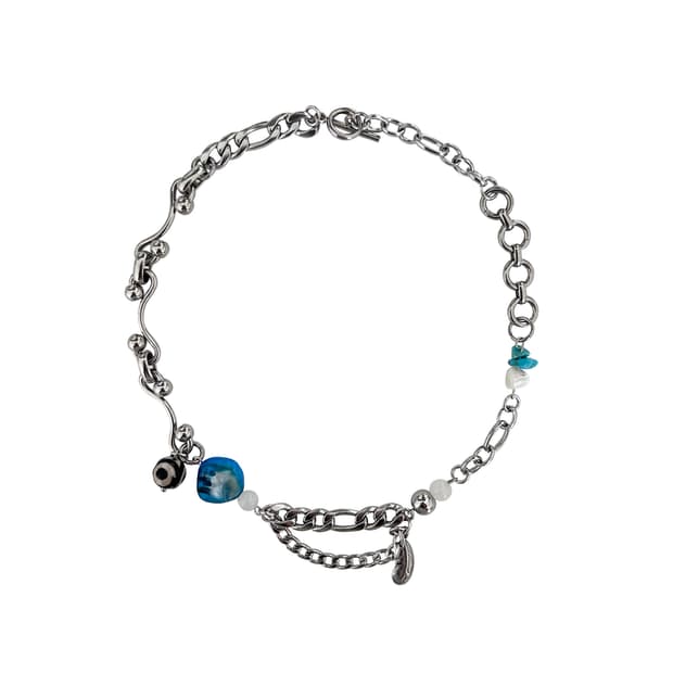Blue pearl necklace