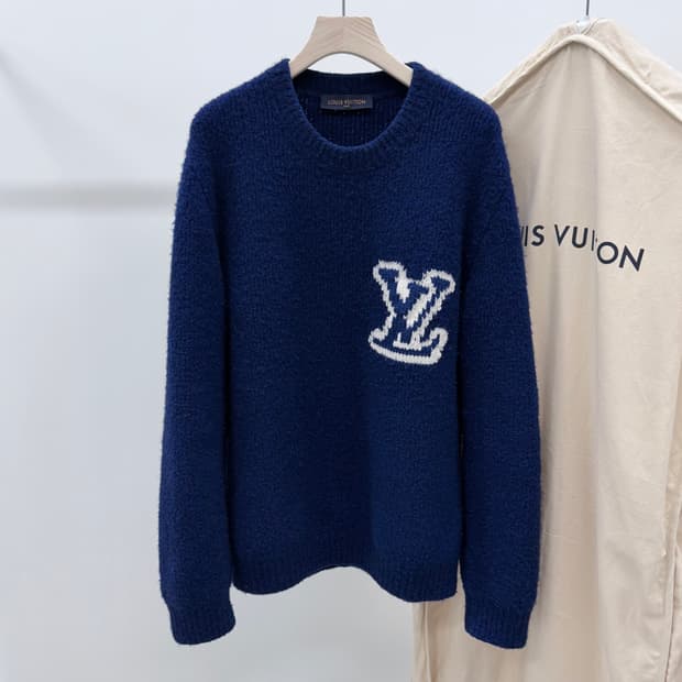 [S+급/2XL] 루이비통 LV 인타르시아 크루넥 니트 블루