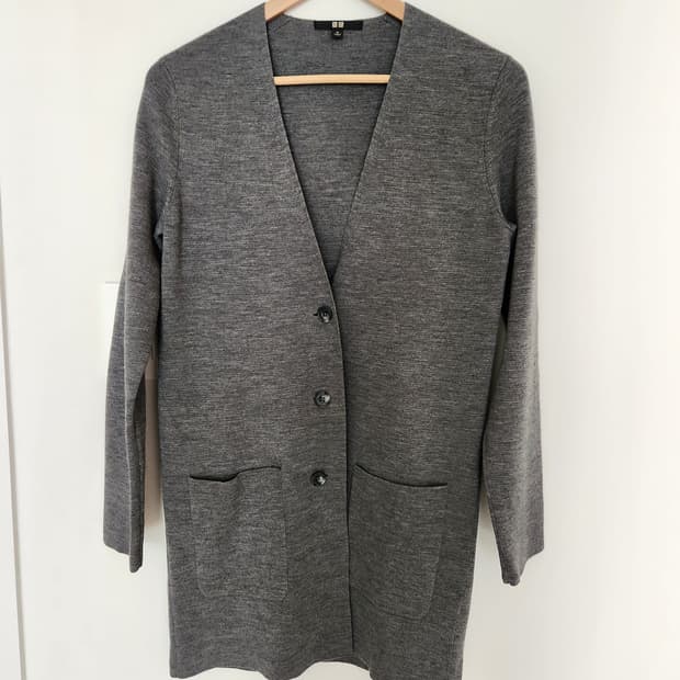 여자 유니클로 롱 가디건 M