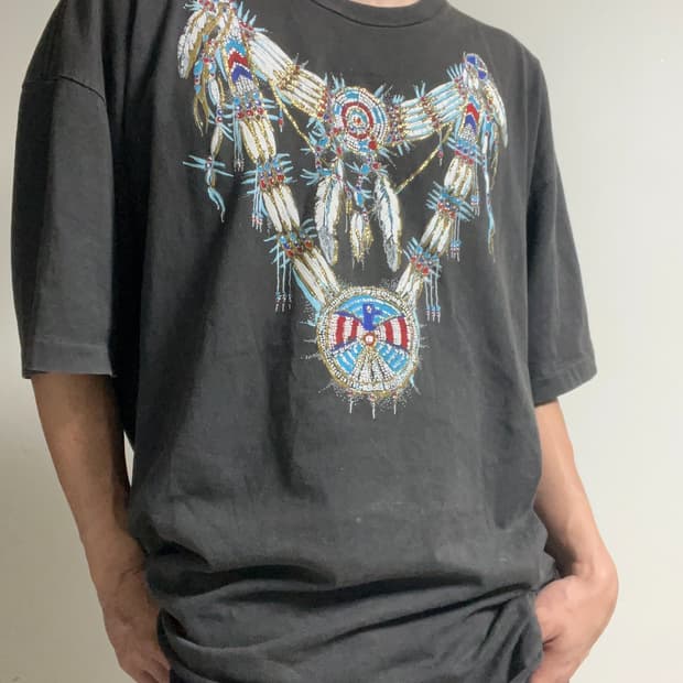 90s Diamond Dust Made in USA 싱글스티치웨스턴티셔츠