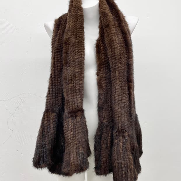 브라운 밍크 100% 숄/머플러