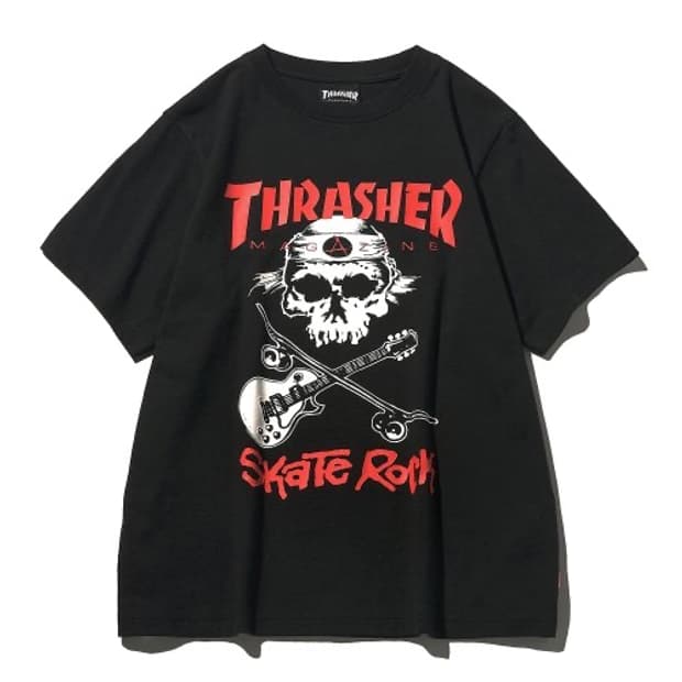 트레셔 스케이트락 스컬 반팔티 블랙 thrasher